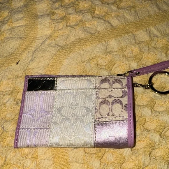 🌸☮️🍦☔️Coach Pink and Cream Patchwork Tote and Small Change Pouch - Picture 13 of 14